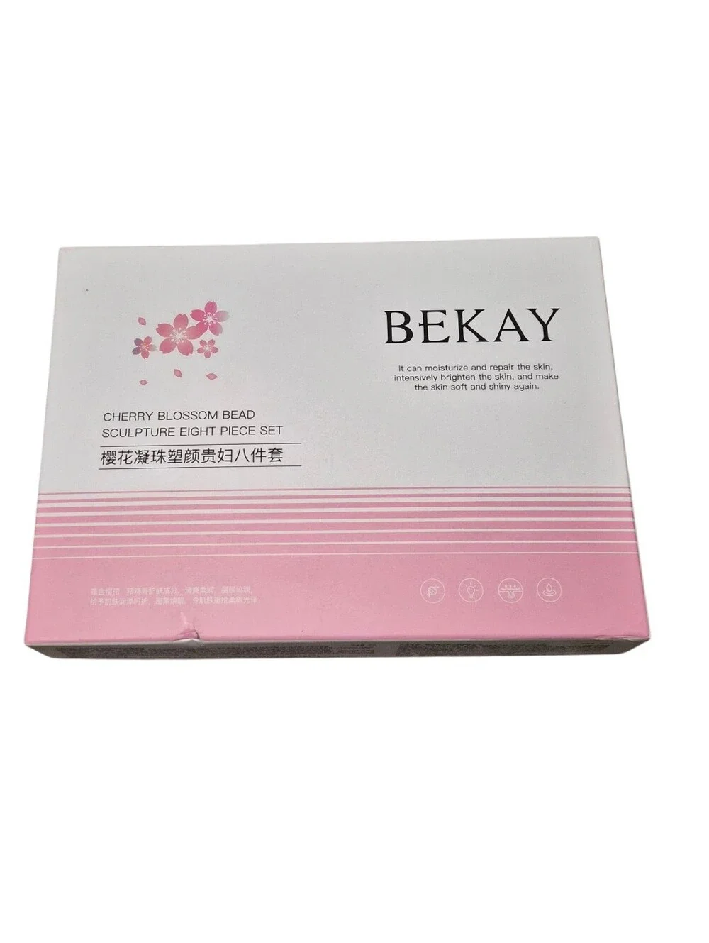 BEKAY Cherry Blossom Bead Sculpture 8-Piece Collagen Skincare Set New